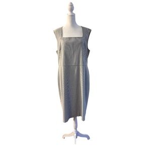 Ann Taylor Factory Pinstripe Sheath Dress Size 14 Classic Workwear Minimalist